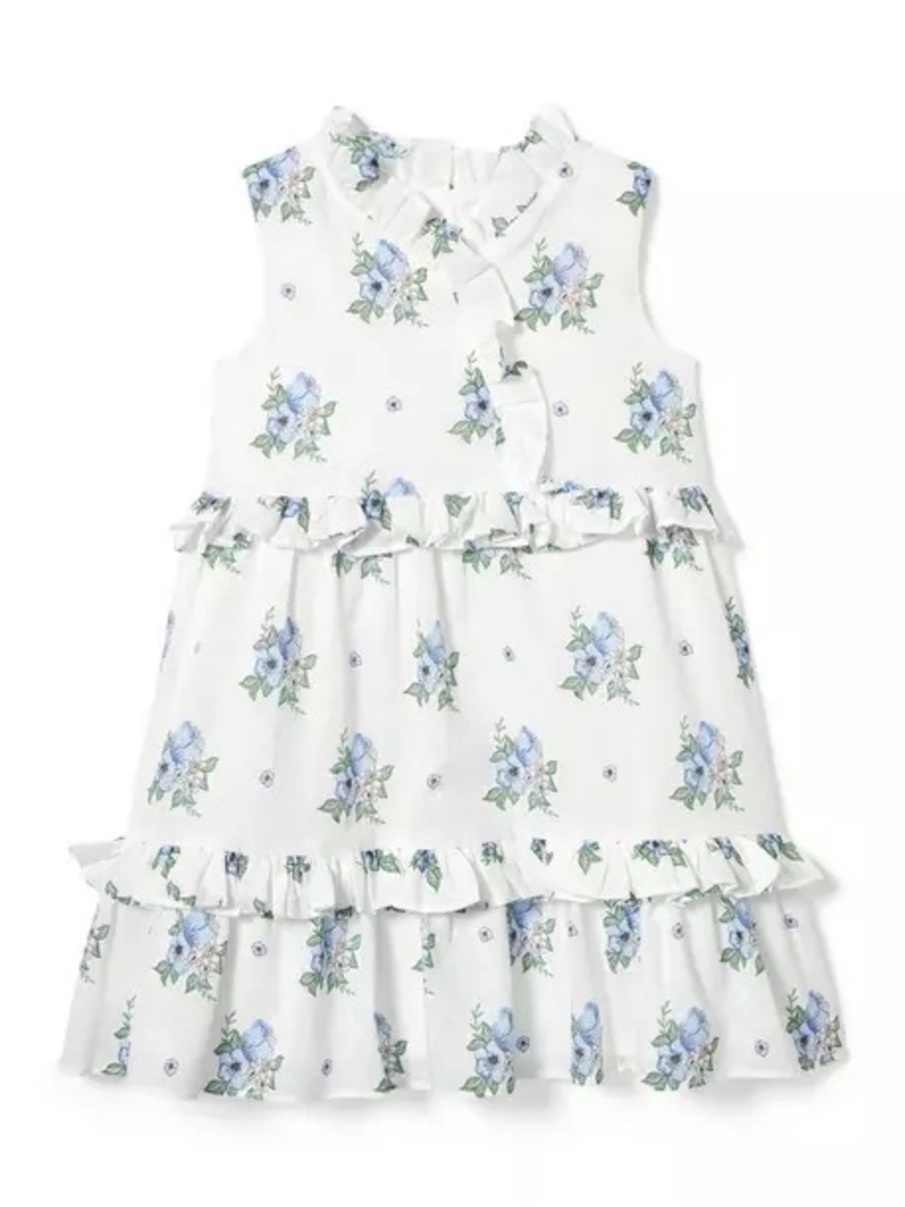 Janie and Jack White Floral Ruffle Dress